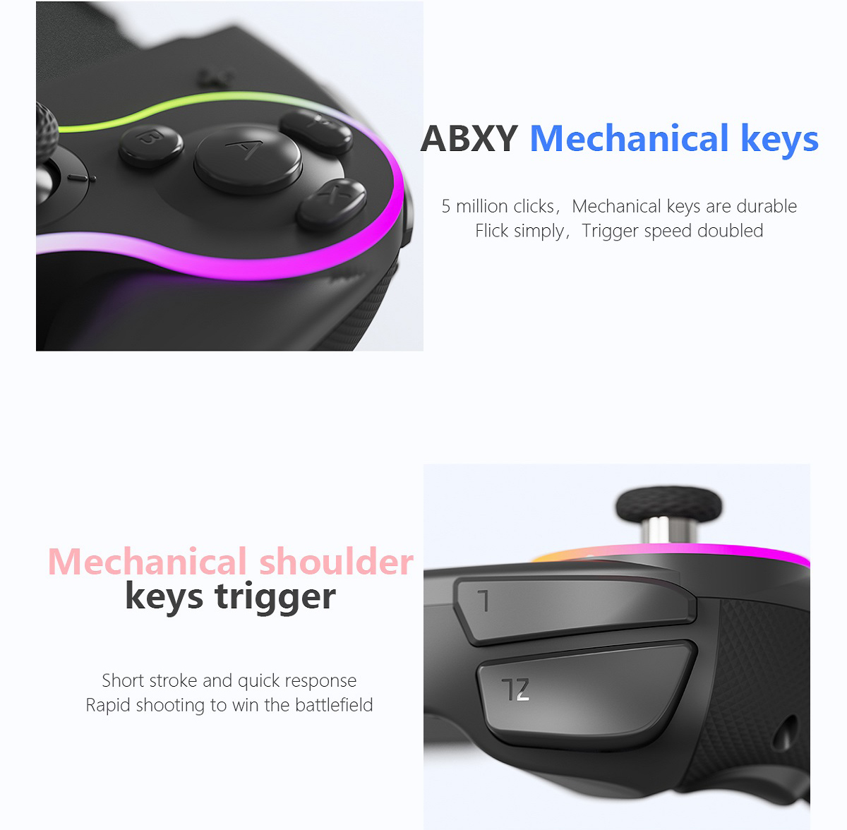 RGB lighting effects on the Nintendo Switch controller