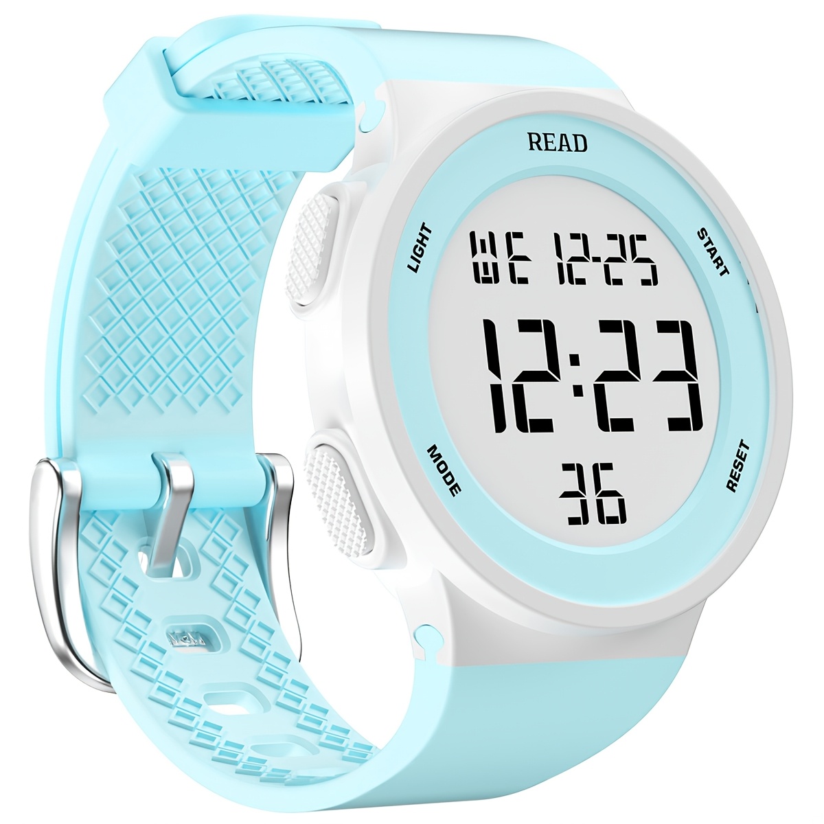 Womens Digital LED Watch Waterproof Fashion Wristwatch - Product shown with accessories