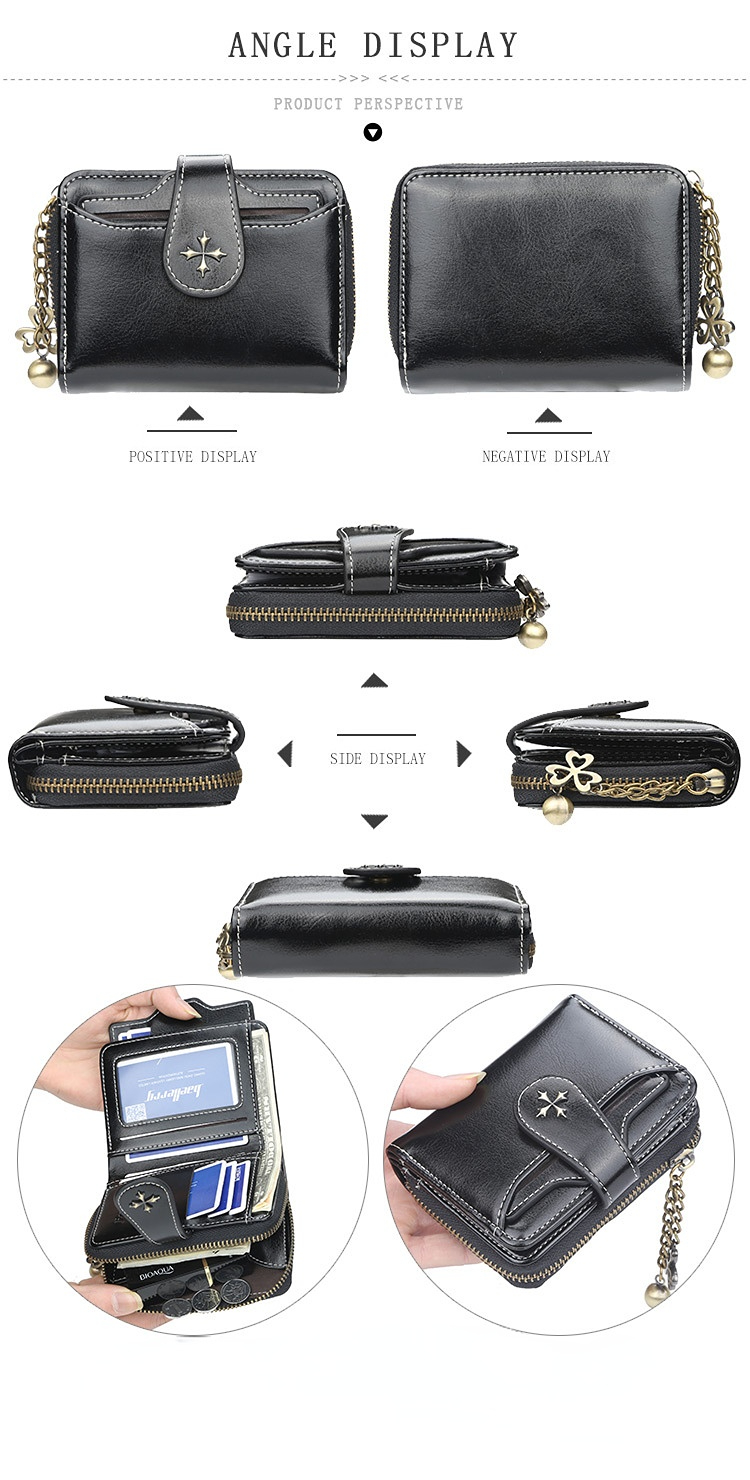 Womens Short Leather Wallet Small Card and Coin Purse - Lifestyle shot of the product