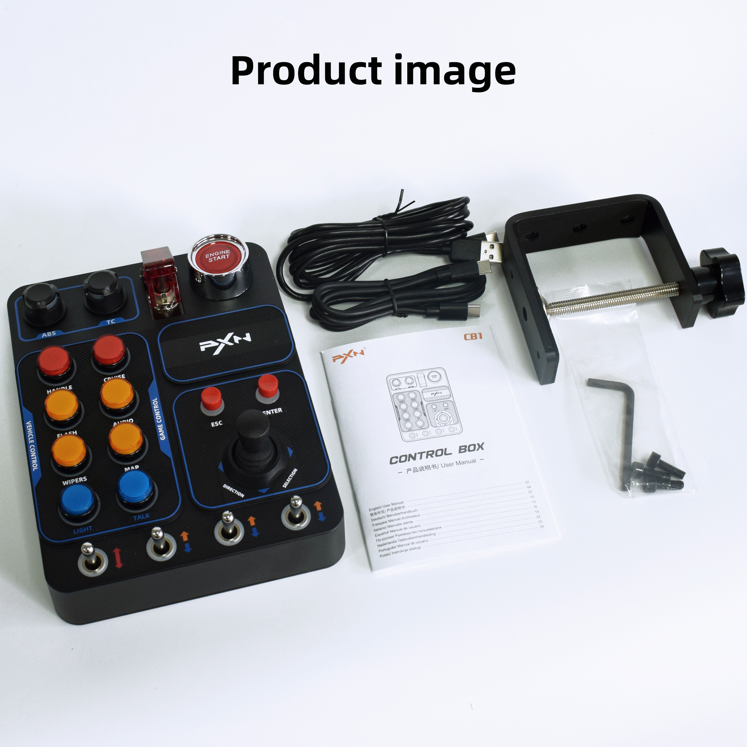 Programmable Control Box with 30 Buttons and RGB for PC - Front-facing product display