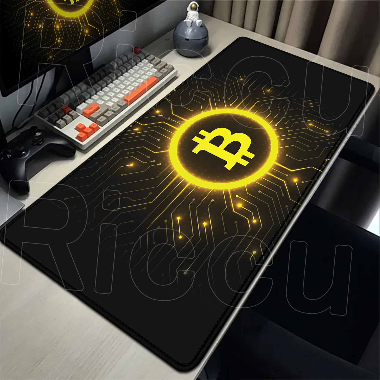 Bitcoin Mouse Pad XXL Large Desk Mat Gaming Deskpad 90x40cm - Image highlighting product features