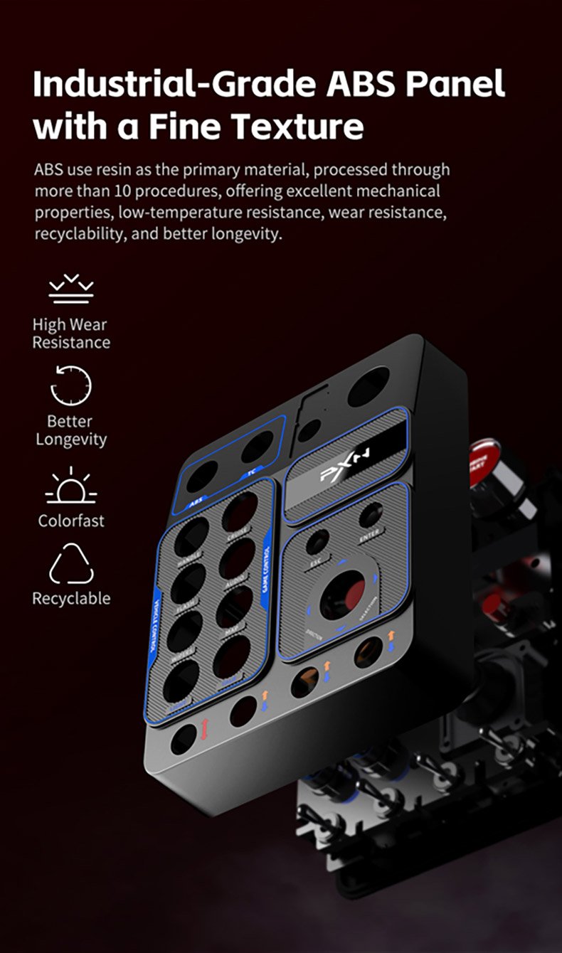 Programmable Control Box with 30 Buttons and RGB for PC - Zoomed image showing craftsmanship