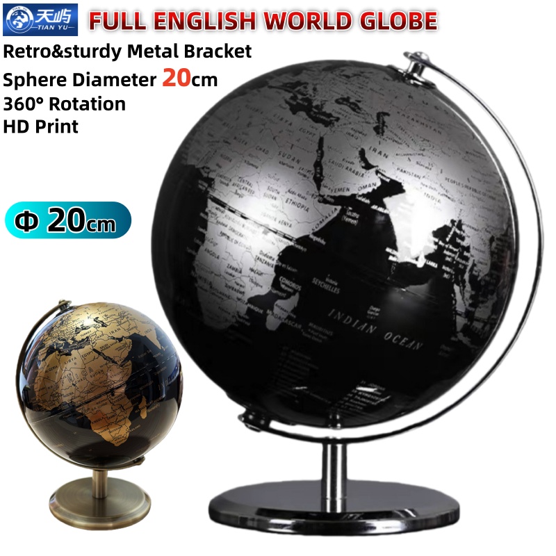 Geography world globe on a sturdy metal bracket