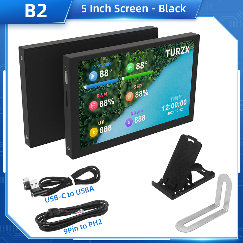Packing list A4 with black 3.5 inch usbc ips screen