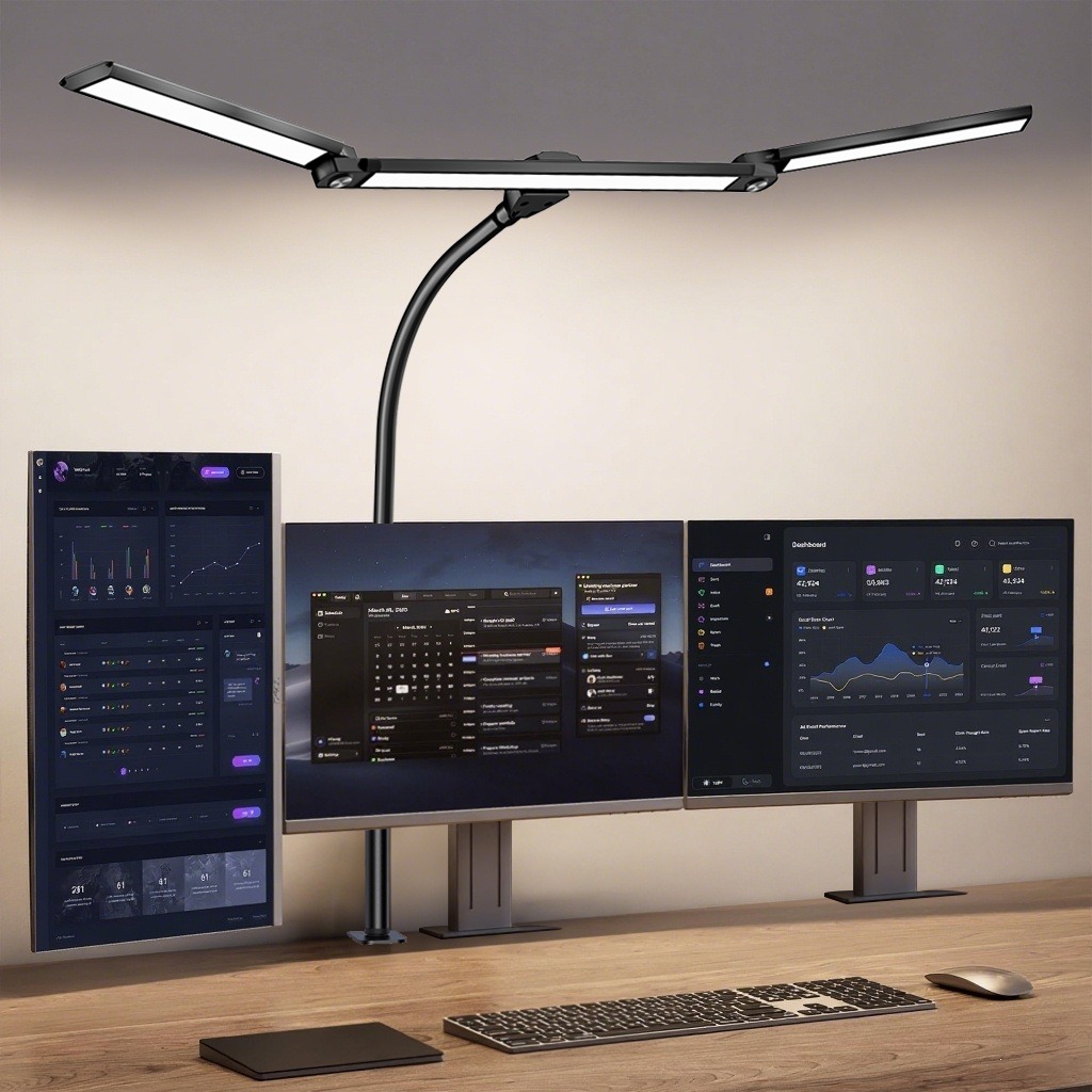 LED Desk Lamp with Clamp and Remote Dimming 24W - High-quality product image