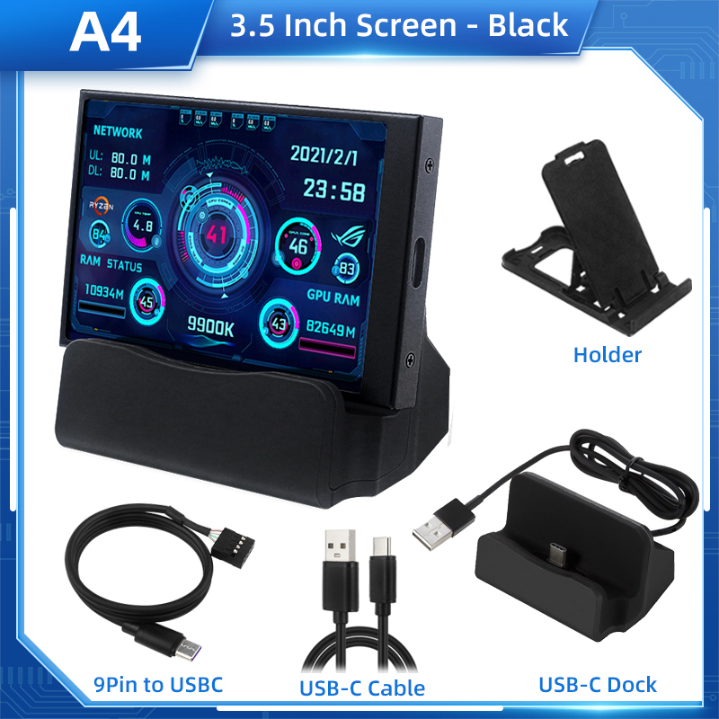 Packing list A5 with white 3.5 inch usbc ips screen