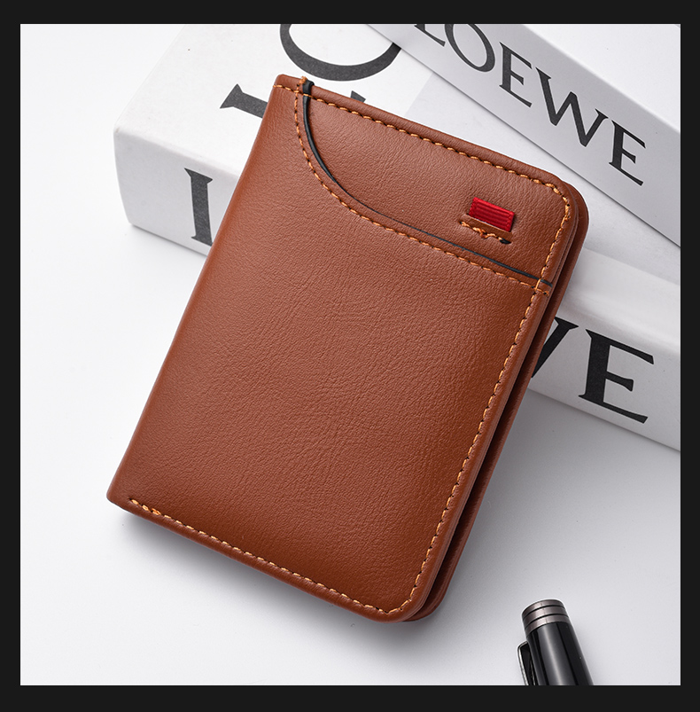 Mens Vertical Wallet Slim Multi Card Mini Card Holder - Front-facing product display
