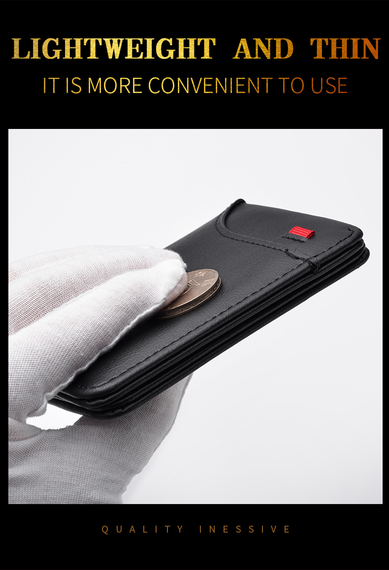 Mens Vertical Wallet Slim Multi Card Mini Card Holder - Product close-up for better view