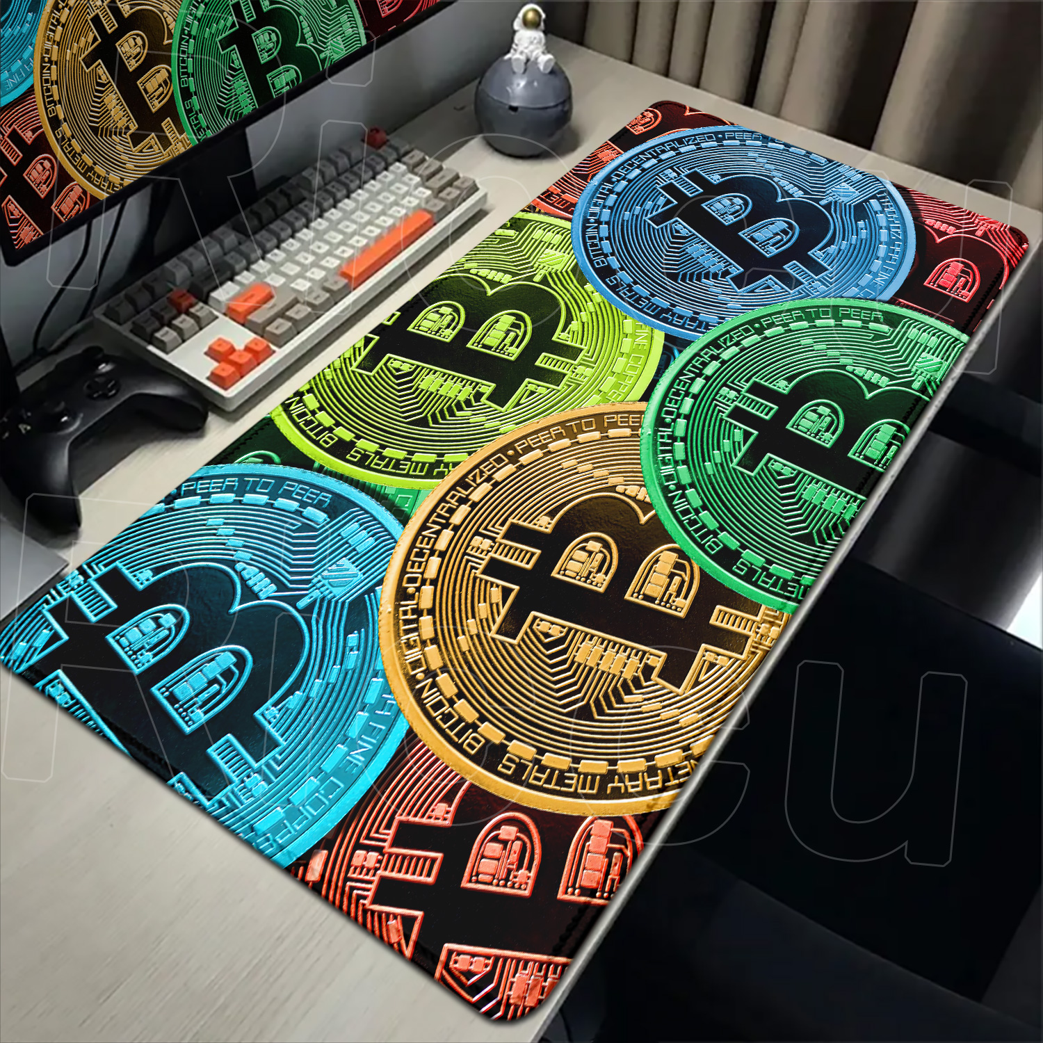 Bitcoin Mouse Pad XXL Large Desk Mat Gaming Deskpad 90x40cm - Elegant design displayed