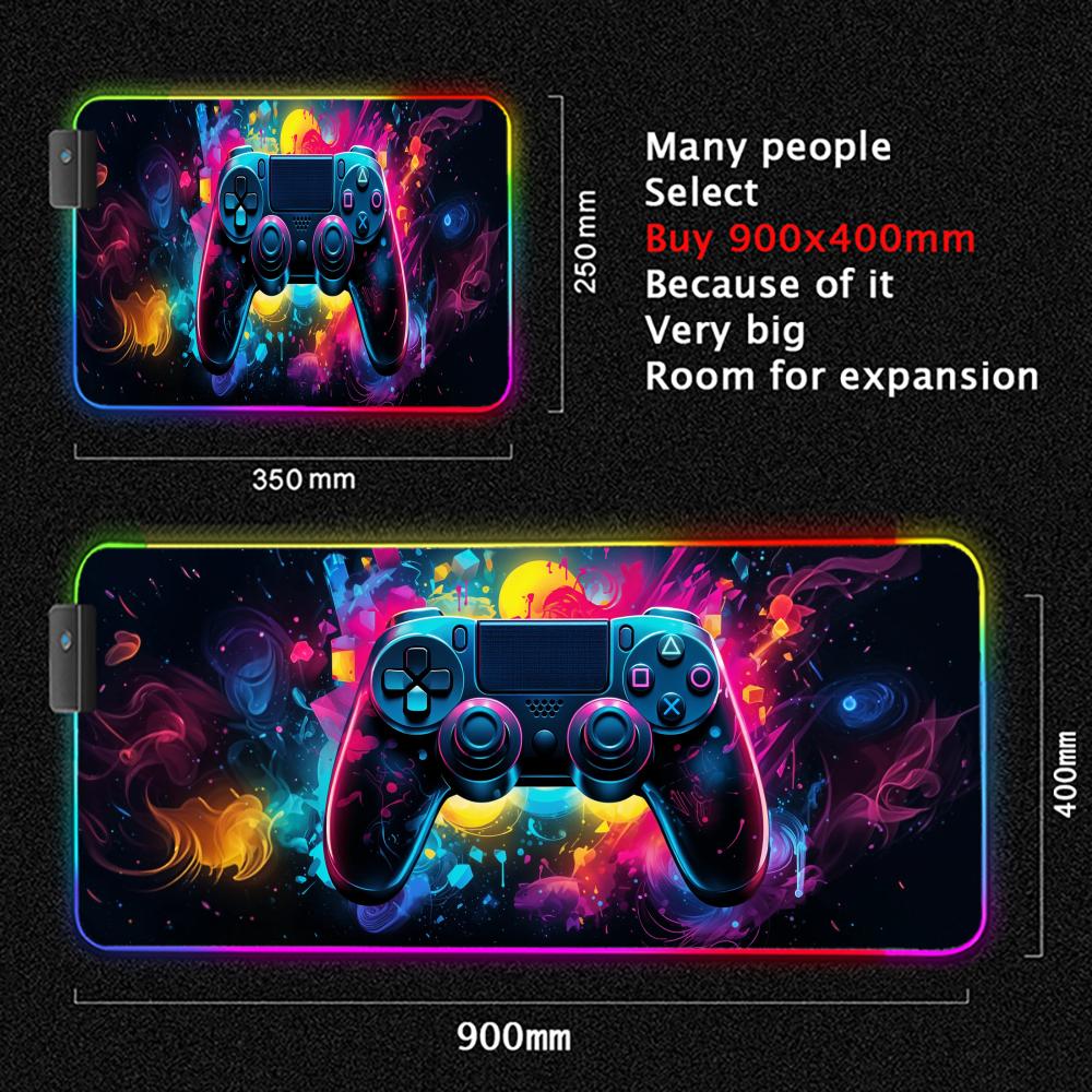 E-sports desk mat with integrated LED lights