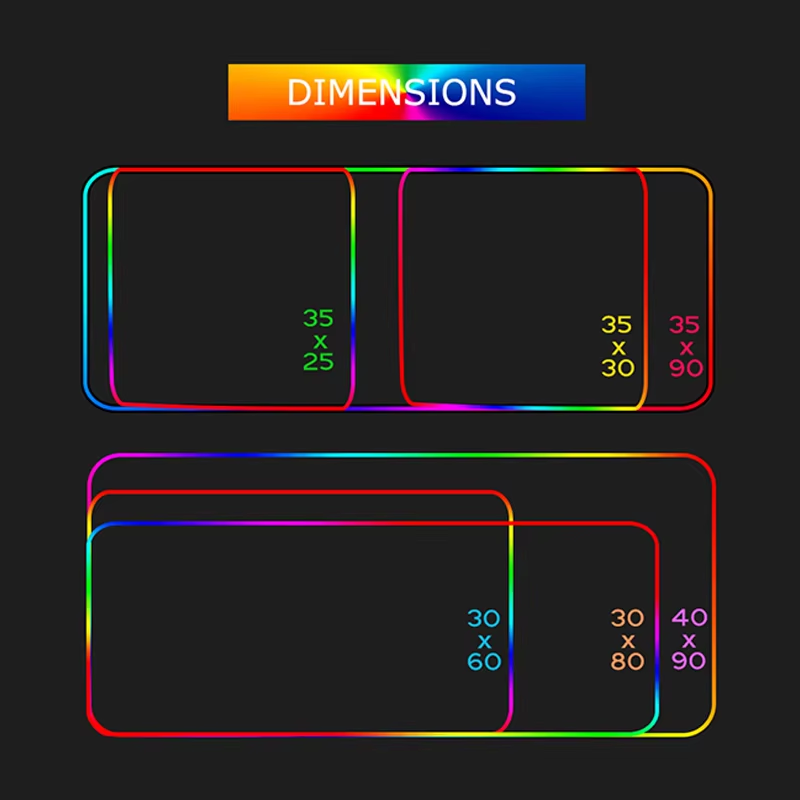 RGB illuminated desk mat for computer setup