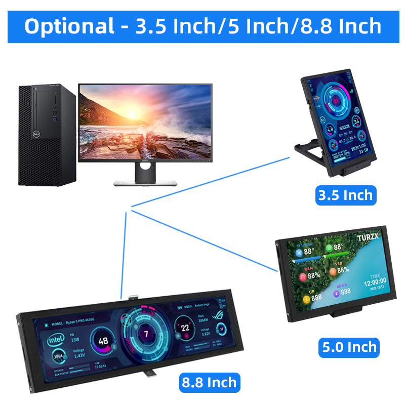 TURZX 5 inch ips type c secondary computer monitor