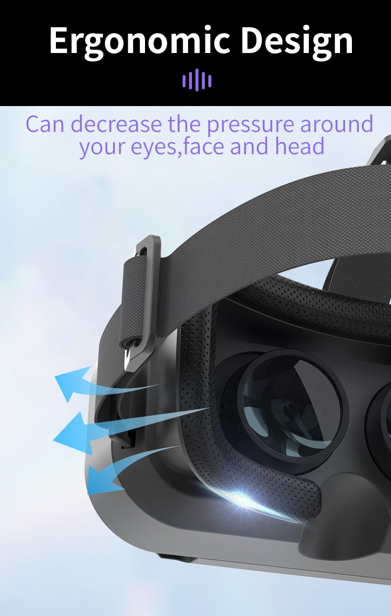 Comfortable foam padding on the SHINECON VR glasses