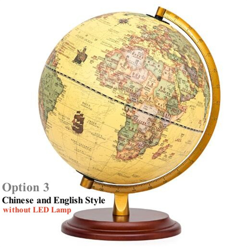 Light luxury craft world globe on wooden base