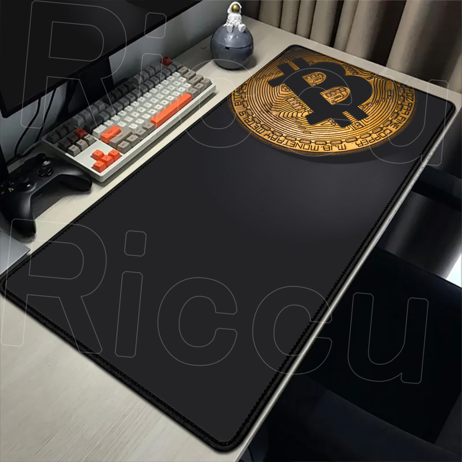 Bitcoin Mouse Pad XXL Large Desk Mat Gaming Deskpad 90x40cm - Minimalist aesthetic in natural lighting