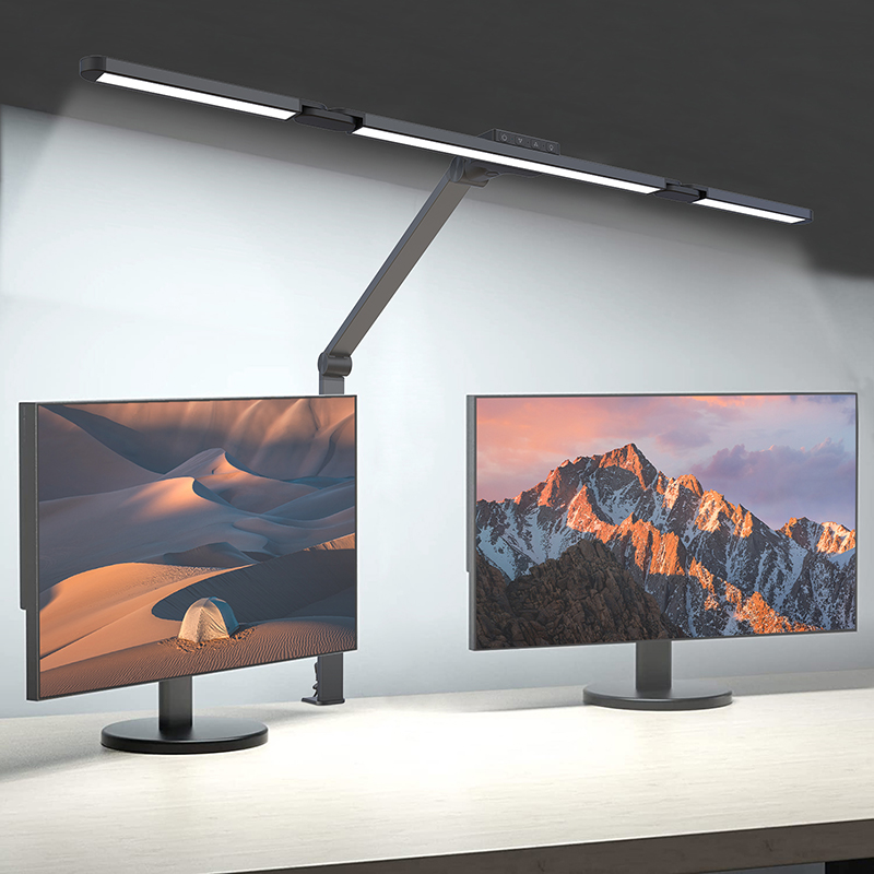 LED Desk Lamp with Clamp and Remote Dimming 24W - Front-facing product display