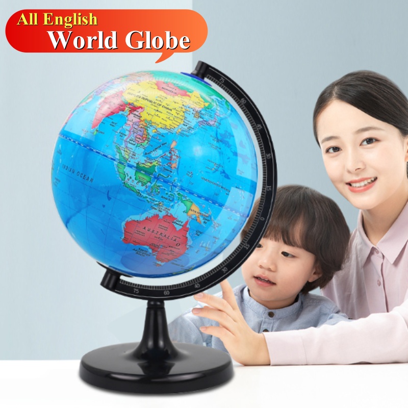 HD terrestrial globe craft with light luxury desk lamp design