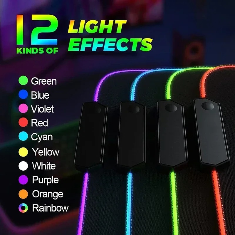 Extended desk mat featuring gamepad graphic design