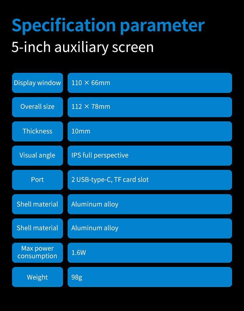 Buyer photo of TURZX 5 inch secondary screen