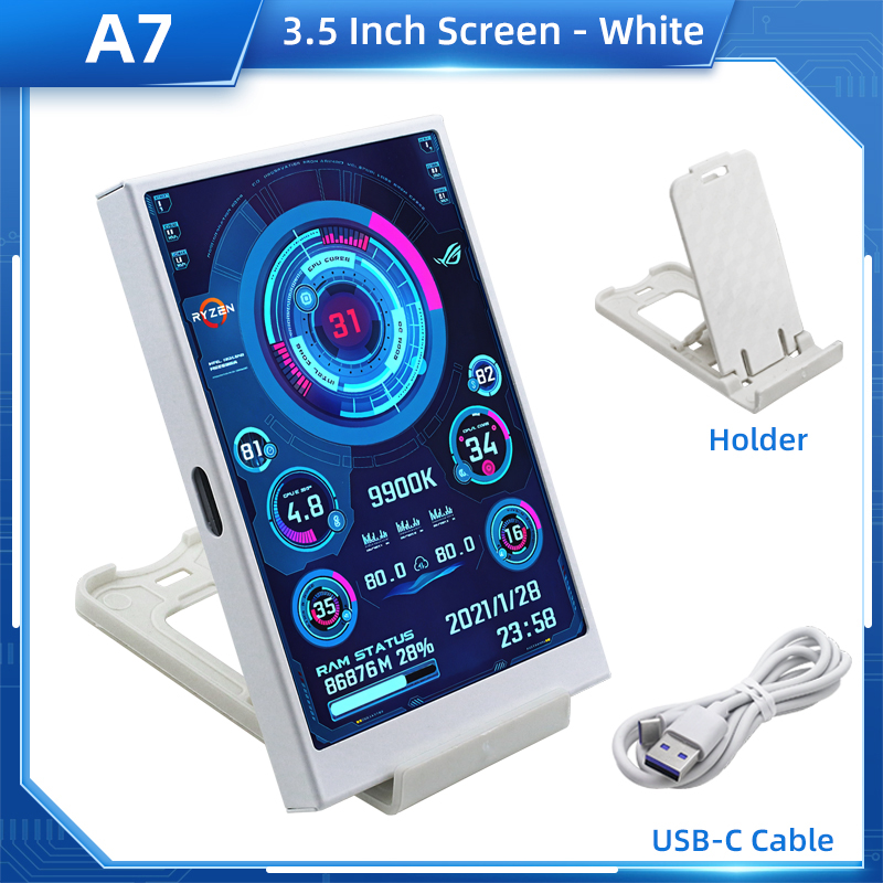 Packing list A8 with white 3.5 inch usbc ips screen