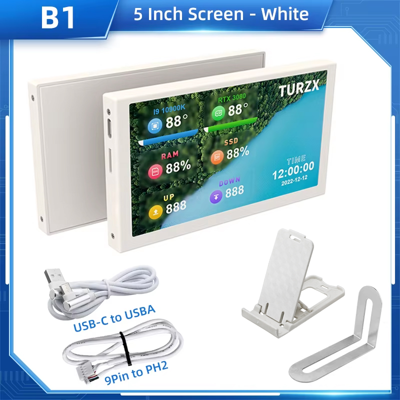 Packing list B2 with black 5 inch usbc ips screen
