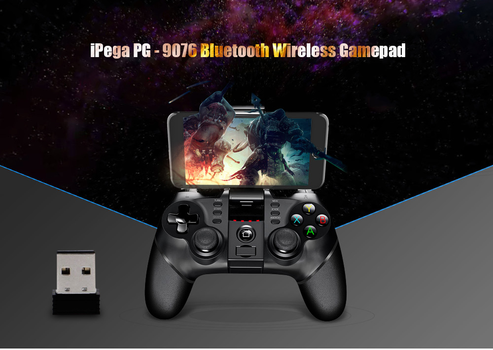 Wireless Bluetooth Mobile Game Controller for Phone PC TV - Sleek profile against neutral background