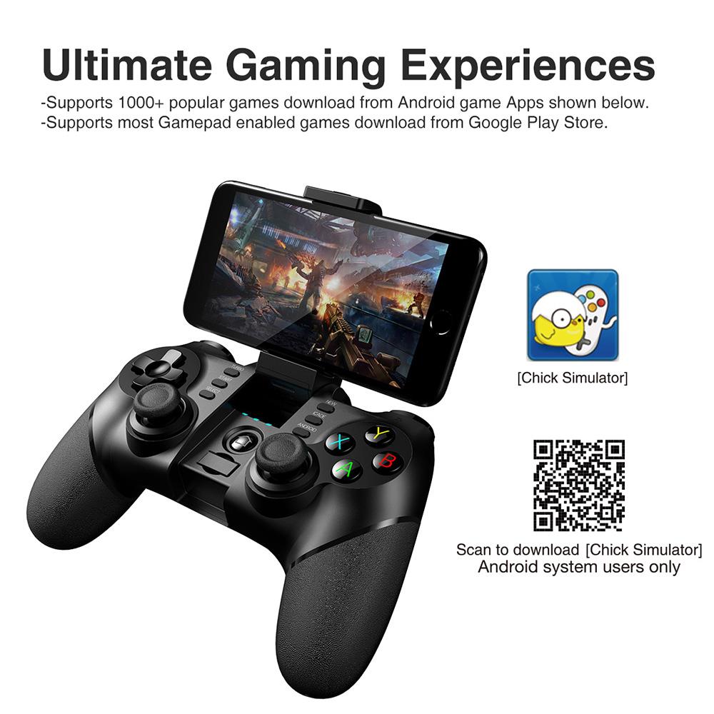 Wireless Bluetooth Mobile Game Controller for Phone PC TV - Sleek profile against neutral background