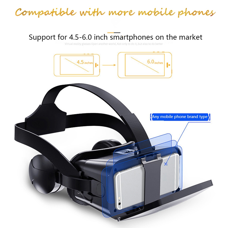 VR Headset 3D Virtual Reality Glasses for Smartphones - Sleek profile against neutral background