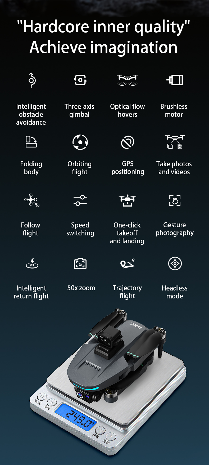 Xiaomi GPS Drone 4K HD Dual Camera Three-Axis RC Quadcopter - Detailed view of the product