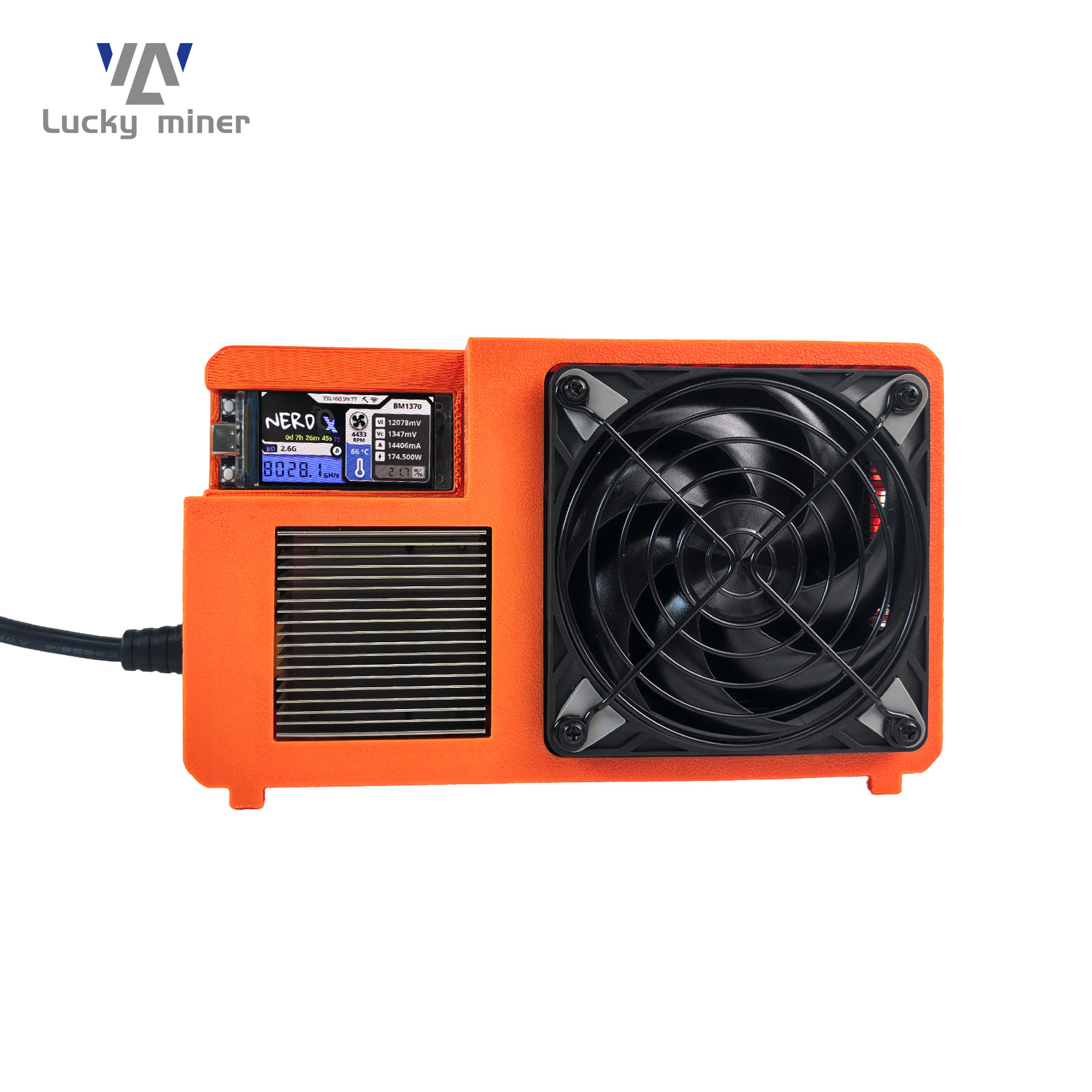NerdQX 8THs ASIC Bitcoin Miner orange edition unit