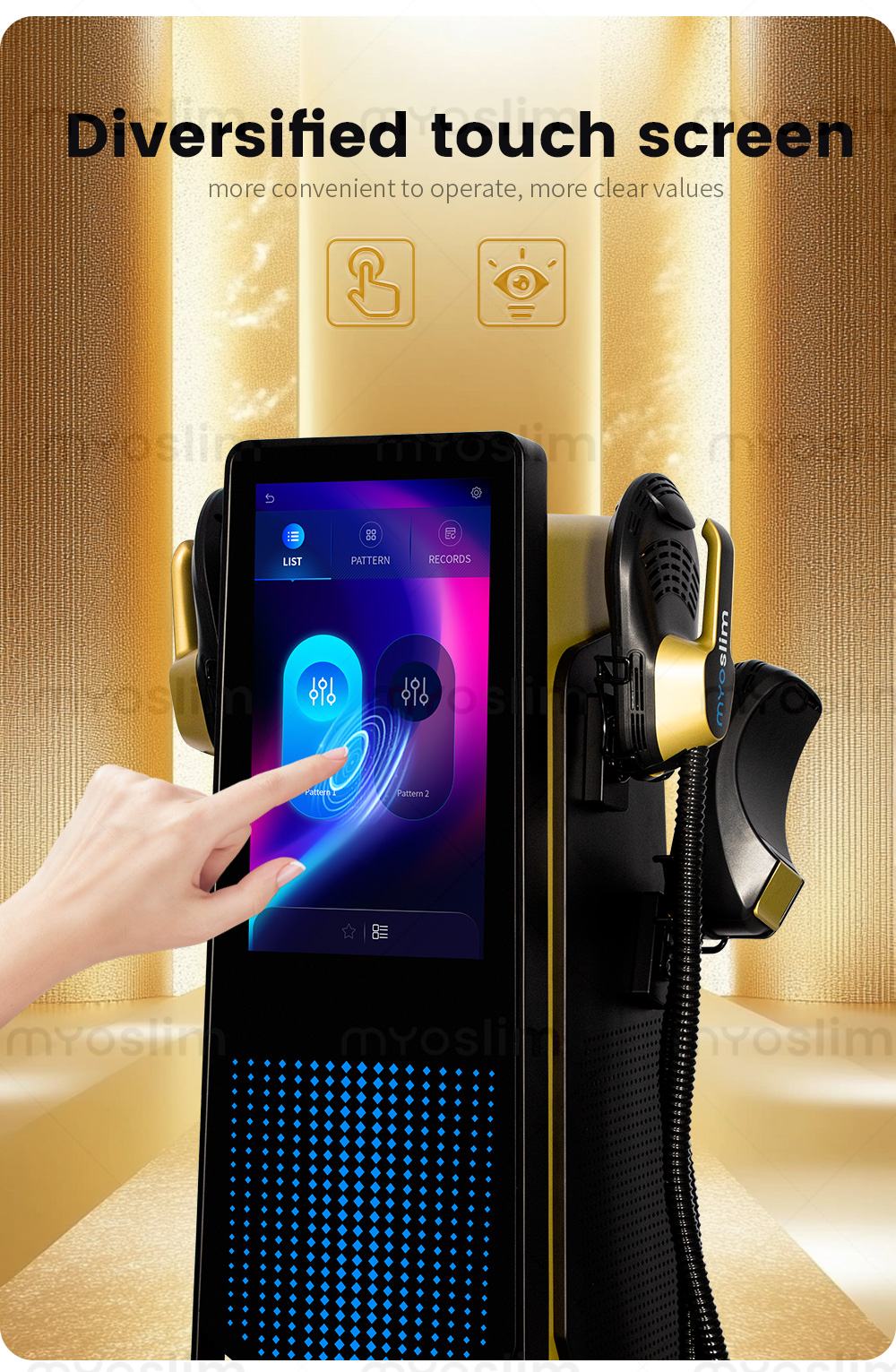 EMS Muscle Stimulator Body Massager and Pelvic Trainer - Compact design captured from top angle