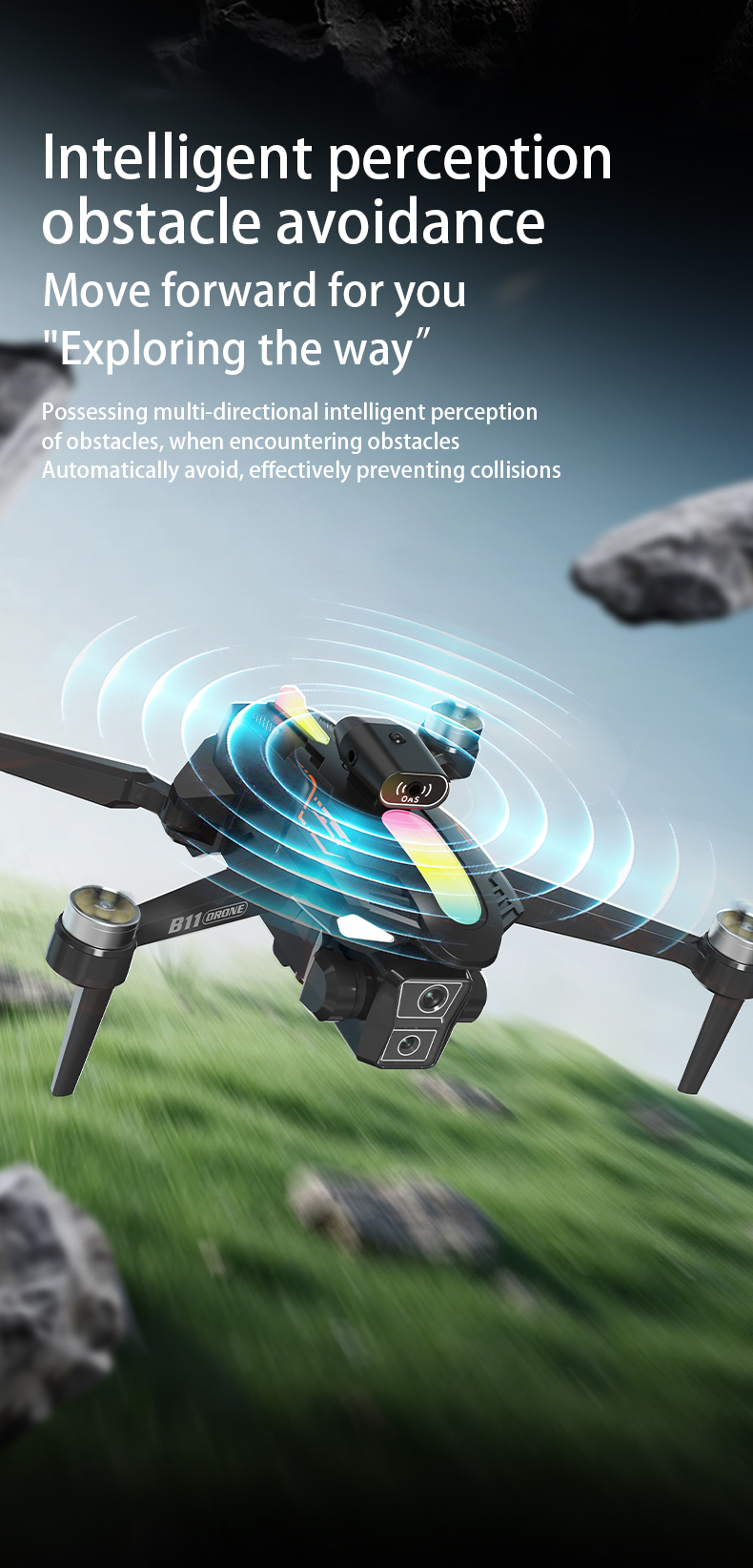 B11 Pro WiFi FPV Drone Quadcopter Dual 4K1080P Camera - picture 4