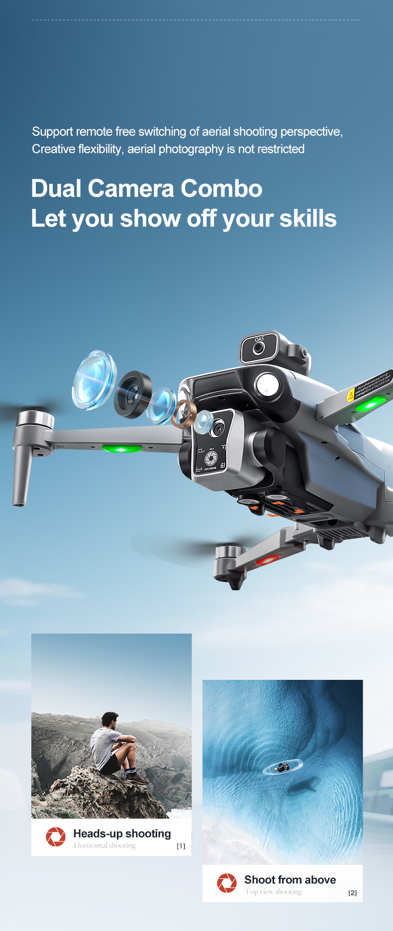 K19 Max GPS Drone 5G Camera Obstacle Avoidance Fishing Drone - Angle view of the product in use