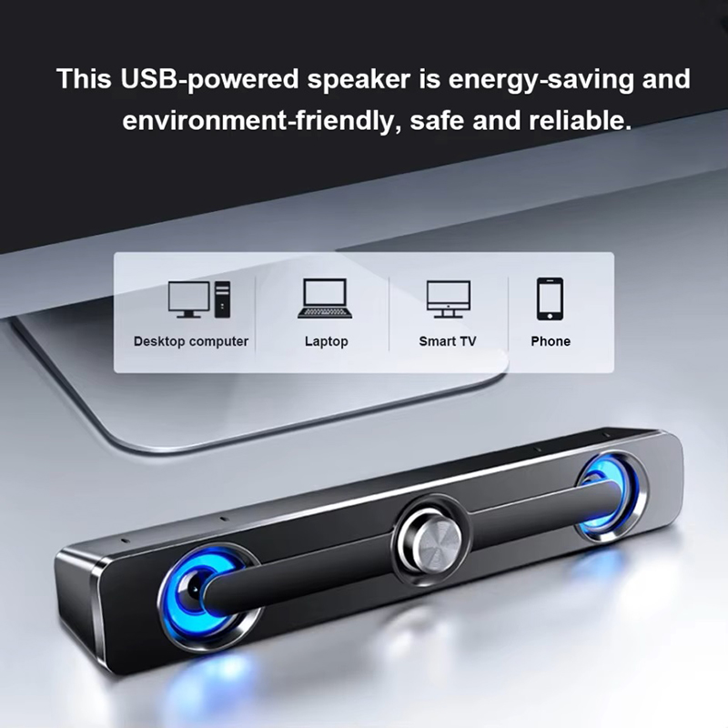 USB soundbar speaker system for PC and laptop