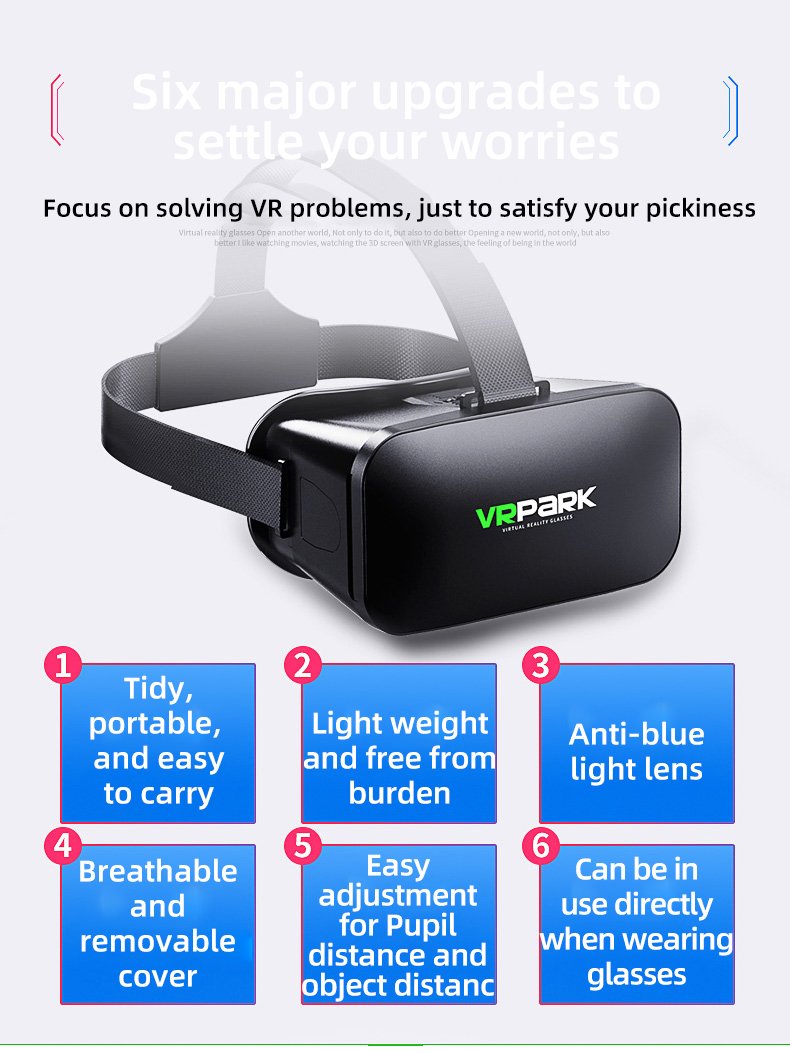 VR Headset 3D Virtual Reality Glasses for Smartphones - Zoomed image showing craftsmanship