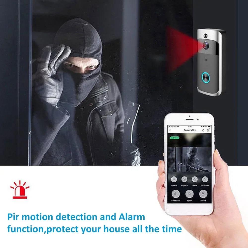 Smart security intercom battery operated wireless doorbell