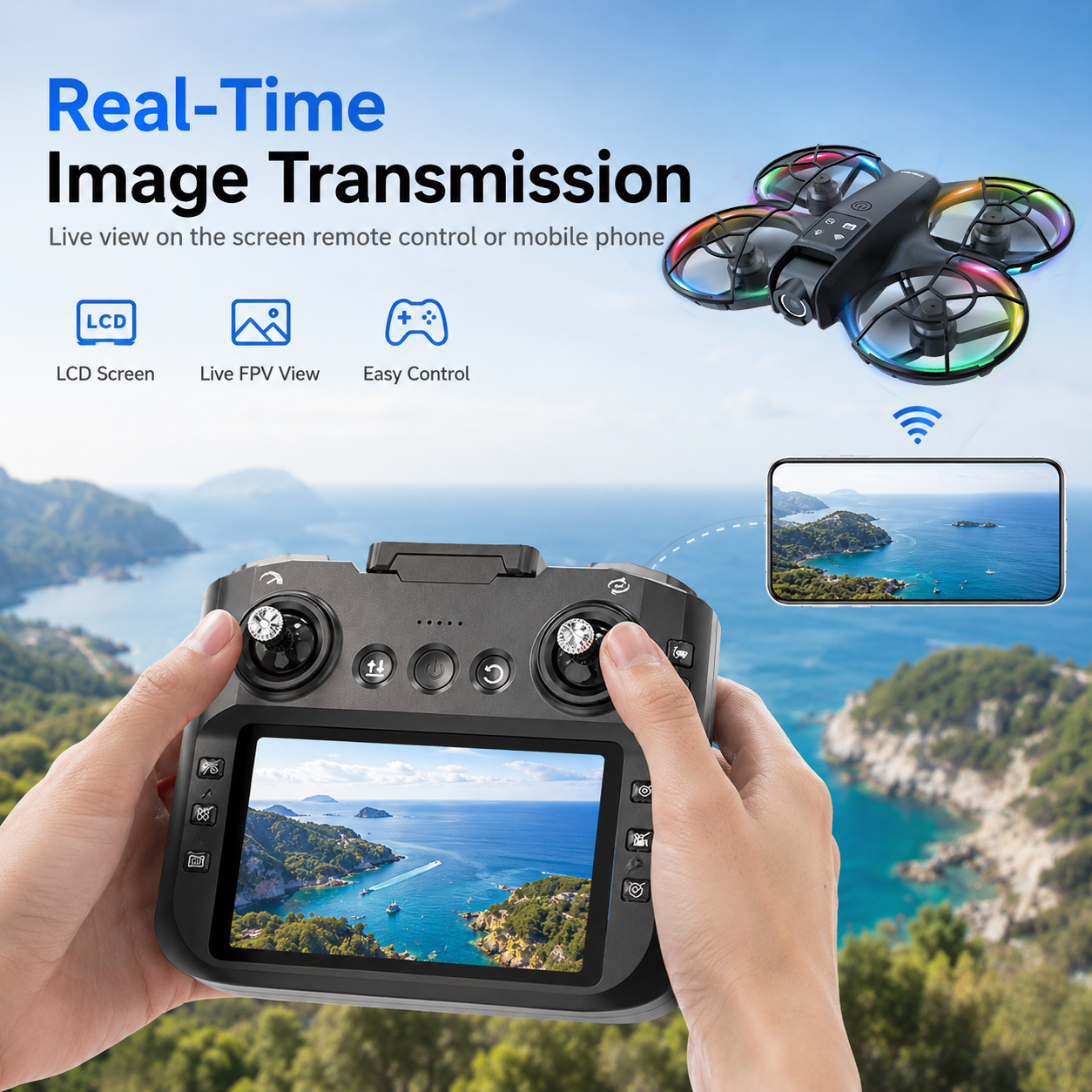 ZNLYRION K200MAX Mini Drone RC Quadcopter, LCD Screen - picture 2