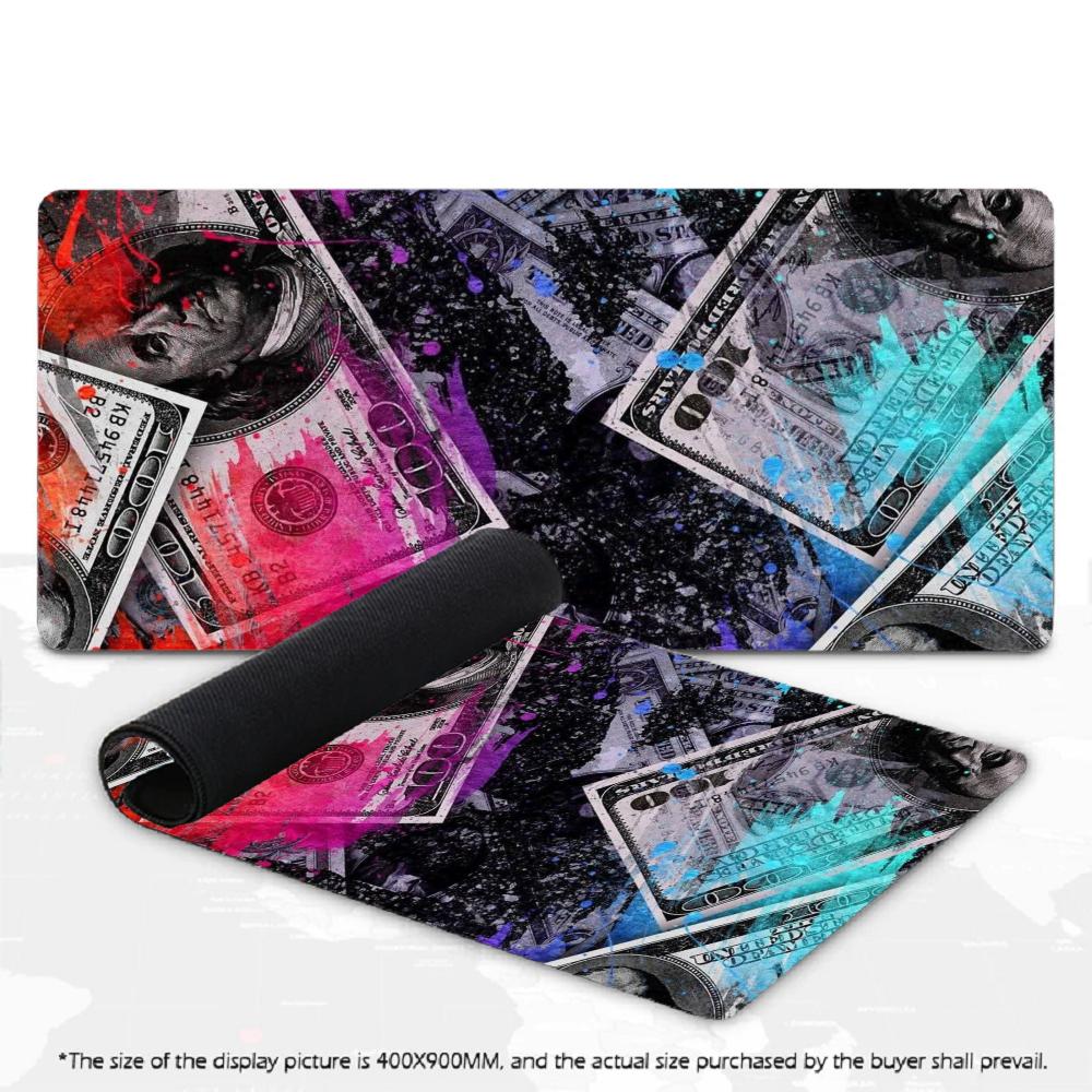 XXL Gaming Mouse Pad Money Design Large Desk Mat - Minimalist aesthetic in natural lighting