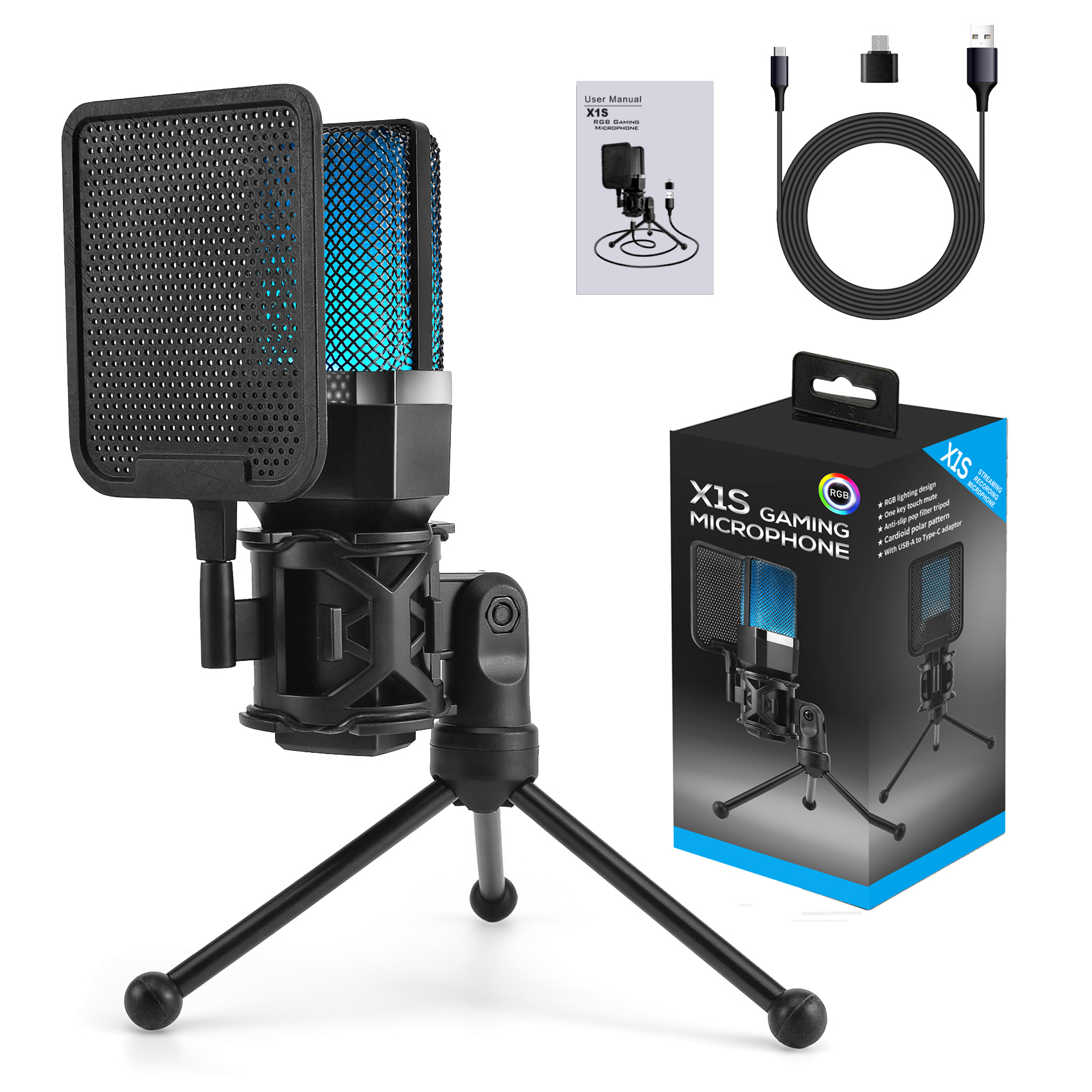 Gaming mic with stylish RGB aesthetic