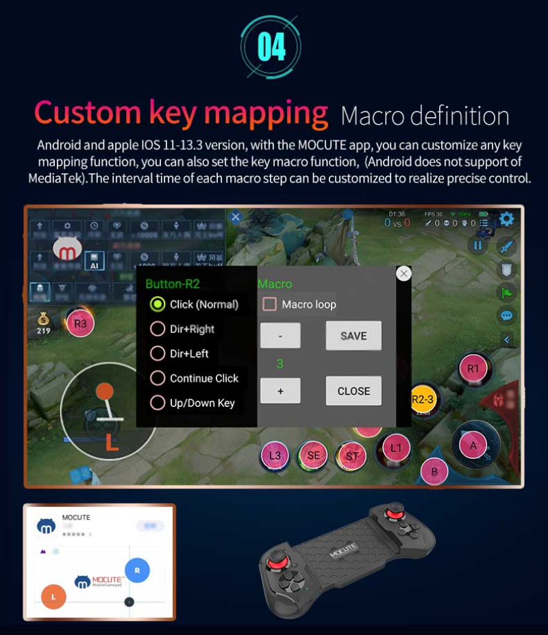 Cell Phone Gamepad Joystick Bluetooth Controller for iPhone - picture 5