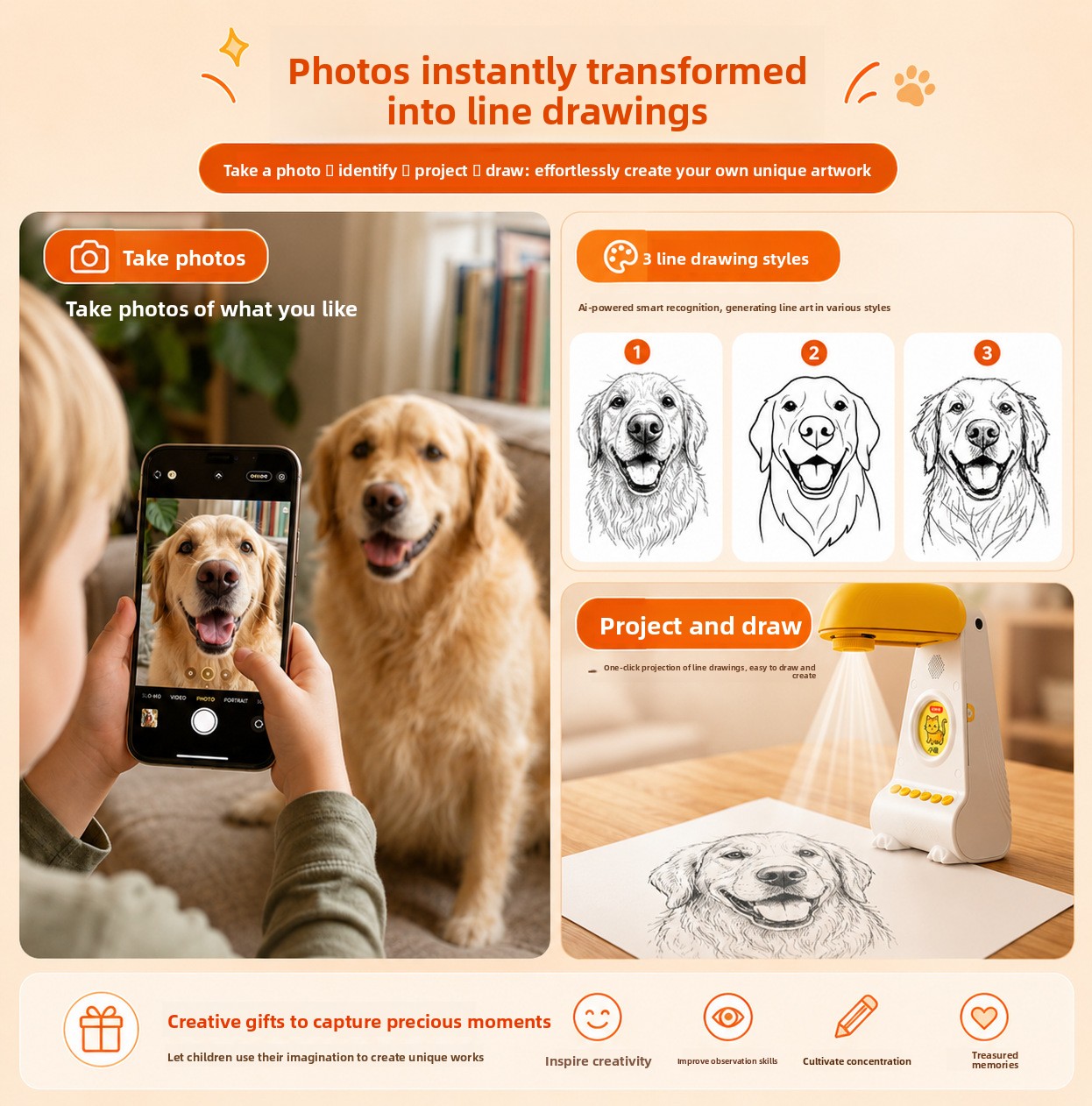 Kids Intelligent Painting Projector Educational Drawing Toy - Zoomed image showing craftsmanship