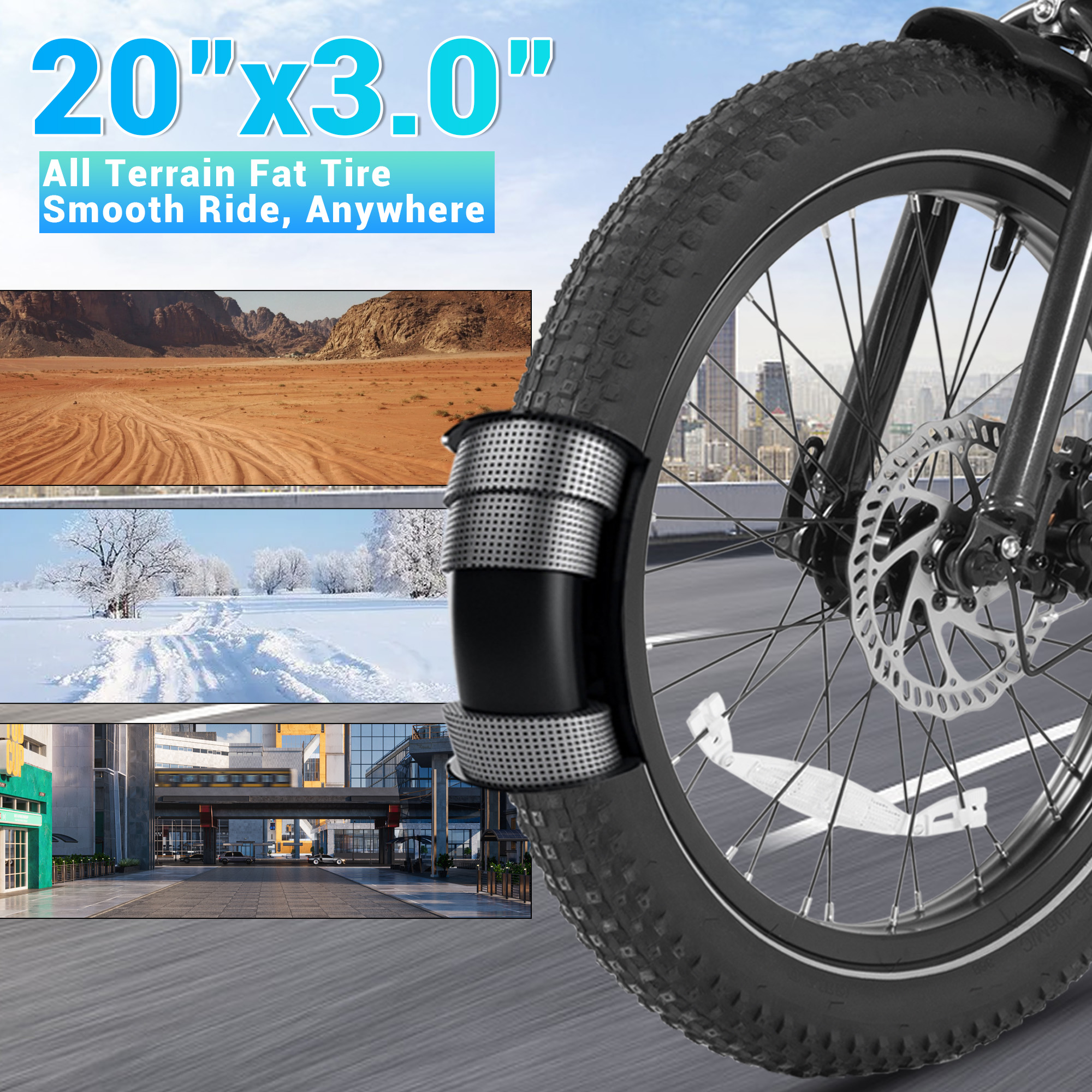 Rear brake light and heavy-duty frame of the e-bike