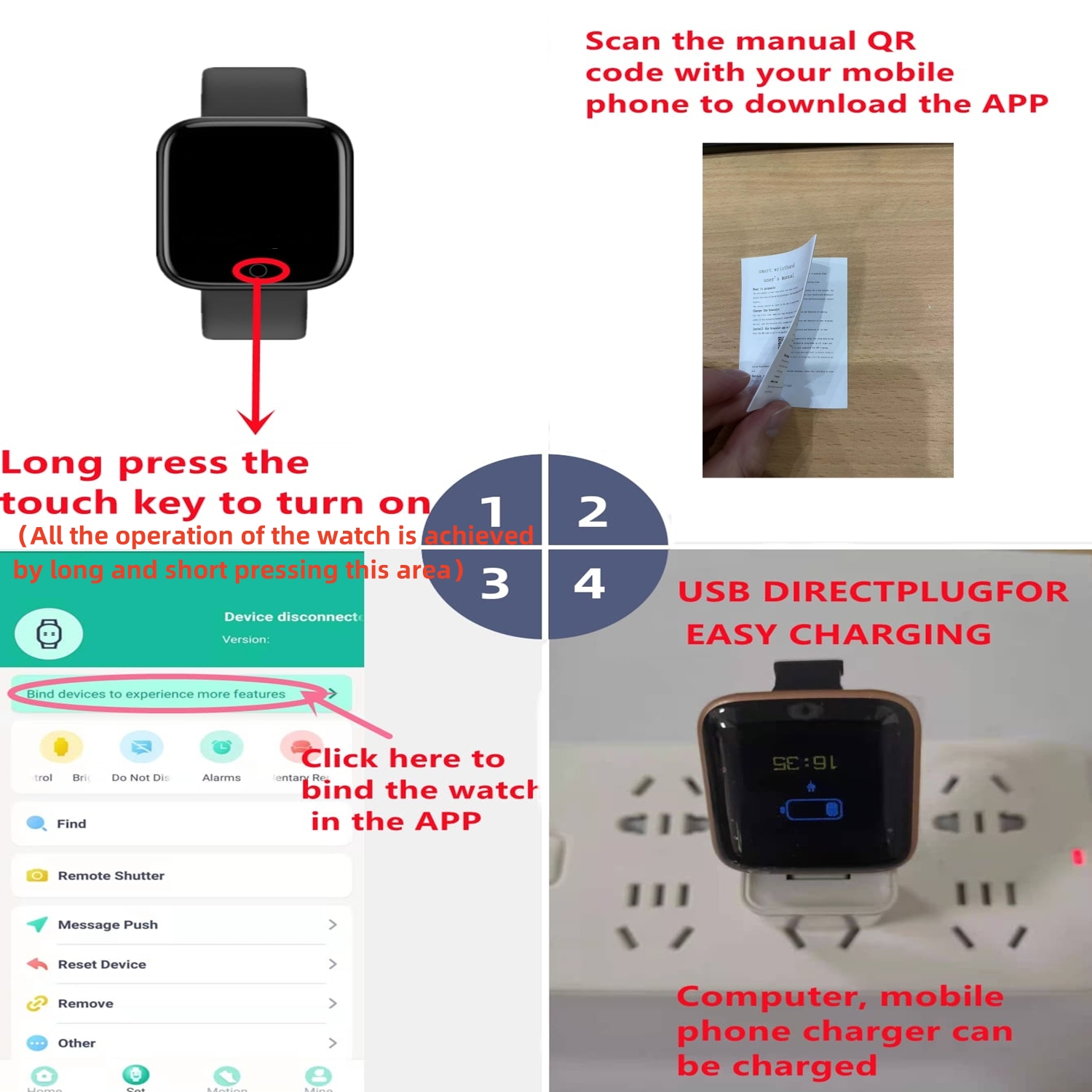 Smart Watch Fitness Tracker Bluetooth Sport Digital Watch - Premium material and texture showcase