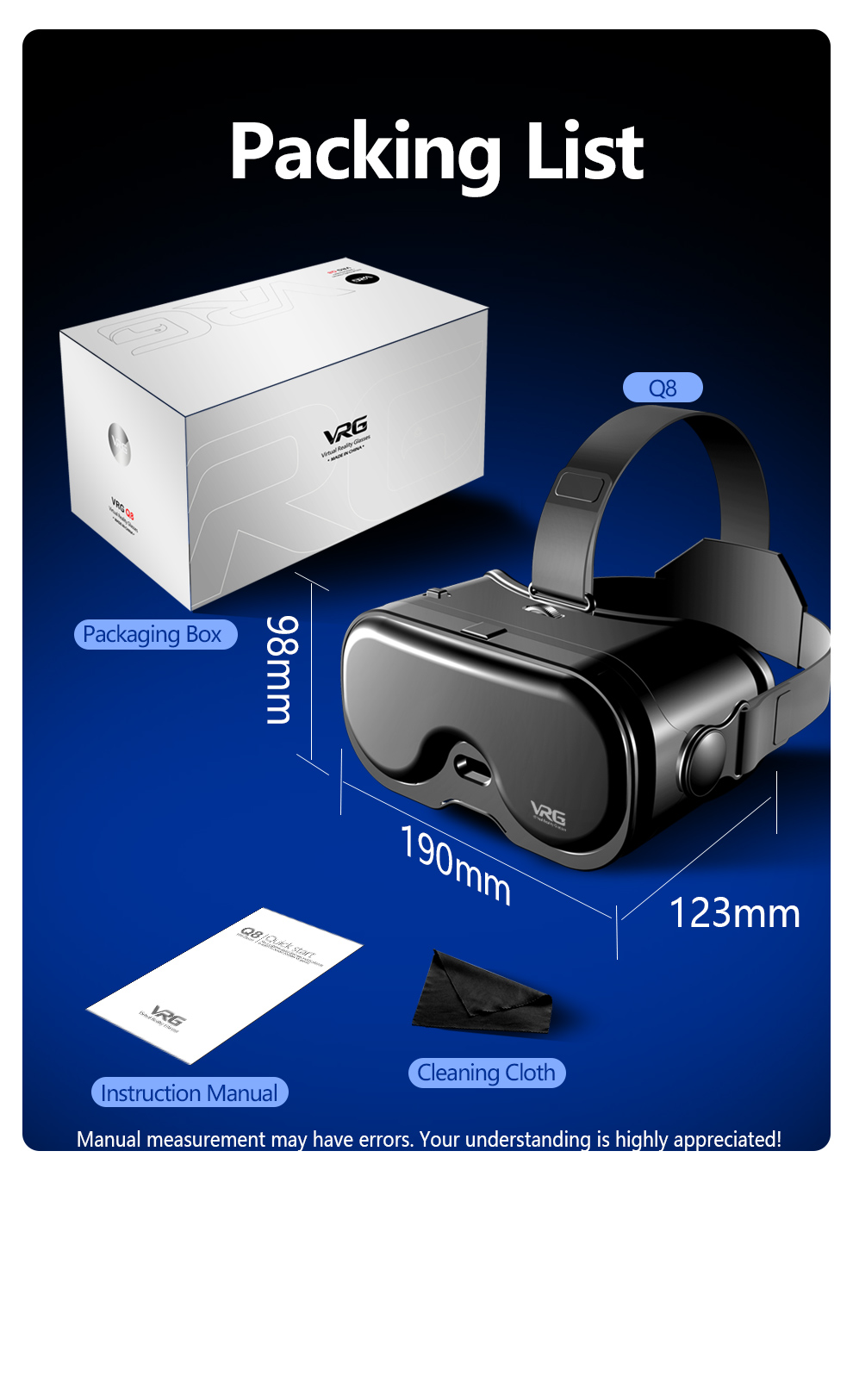 VR headset with headphones and lenses for mobile