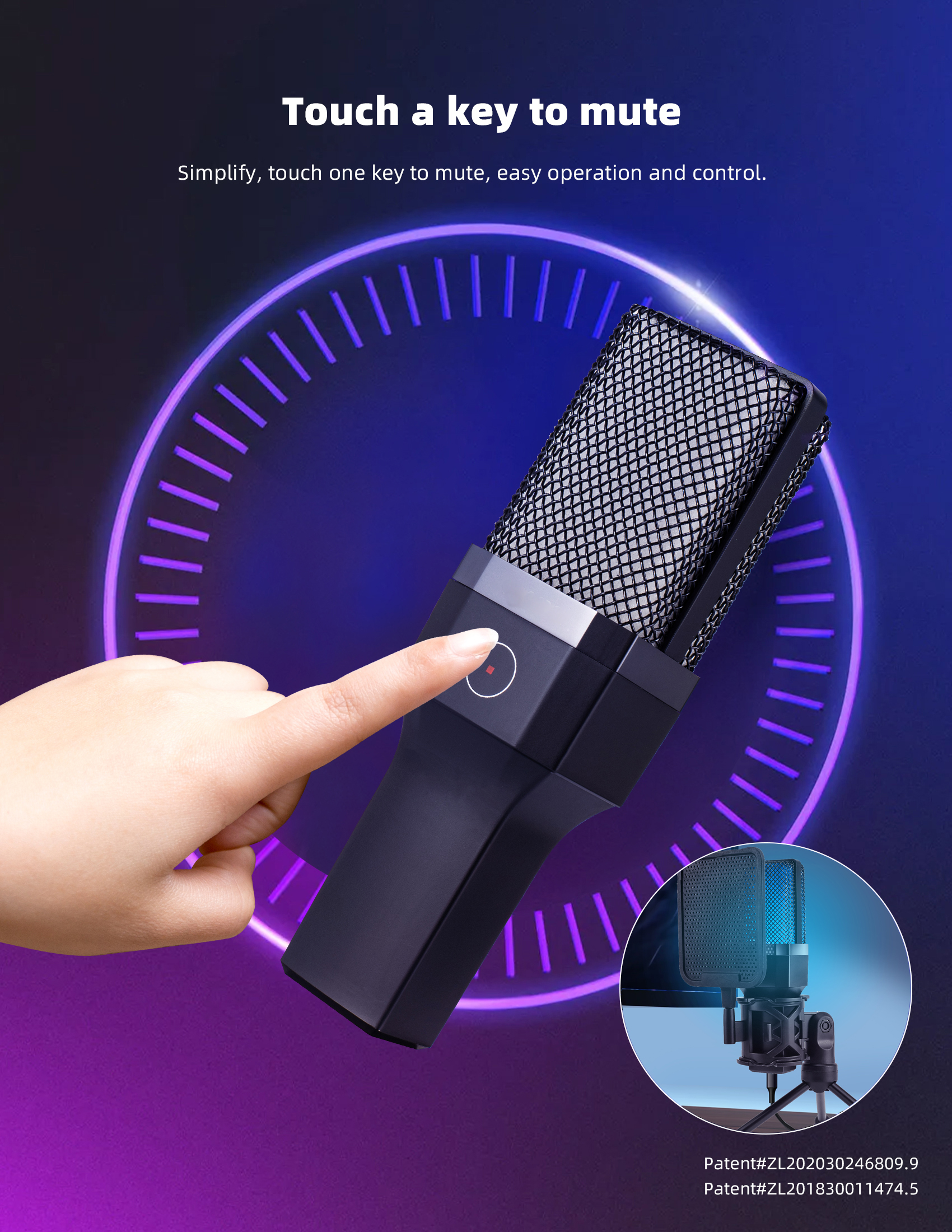 Professional studio microphone for live streaming