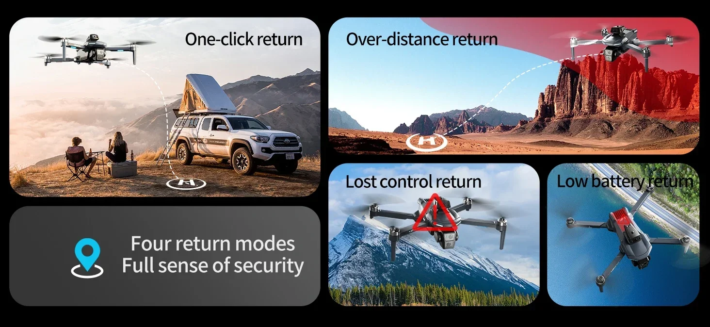4K Camera Drone with Obstacle Avoidance and Screen - Side view of the item