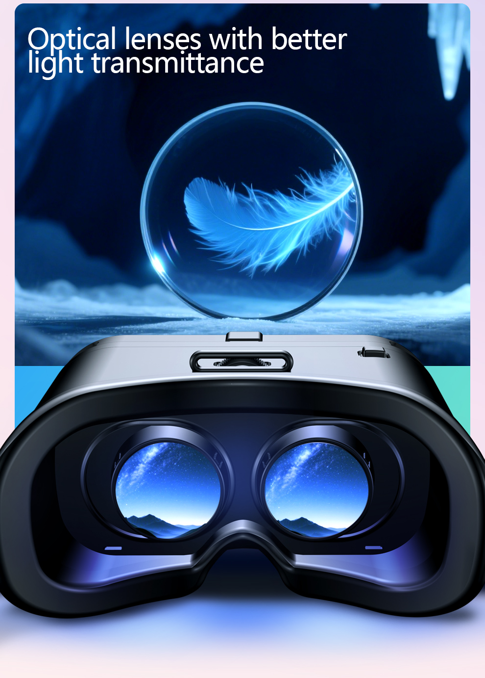 3D VR glasses with integrated headphones