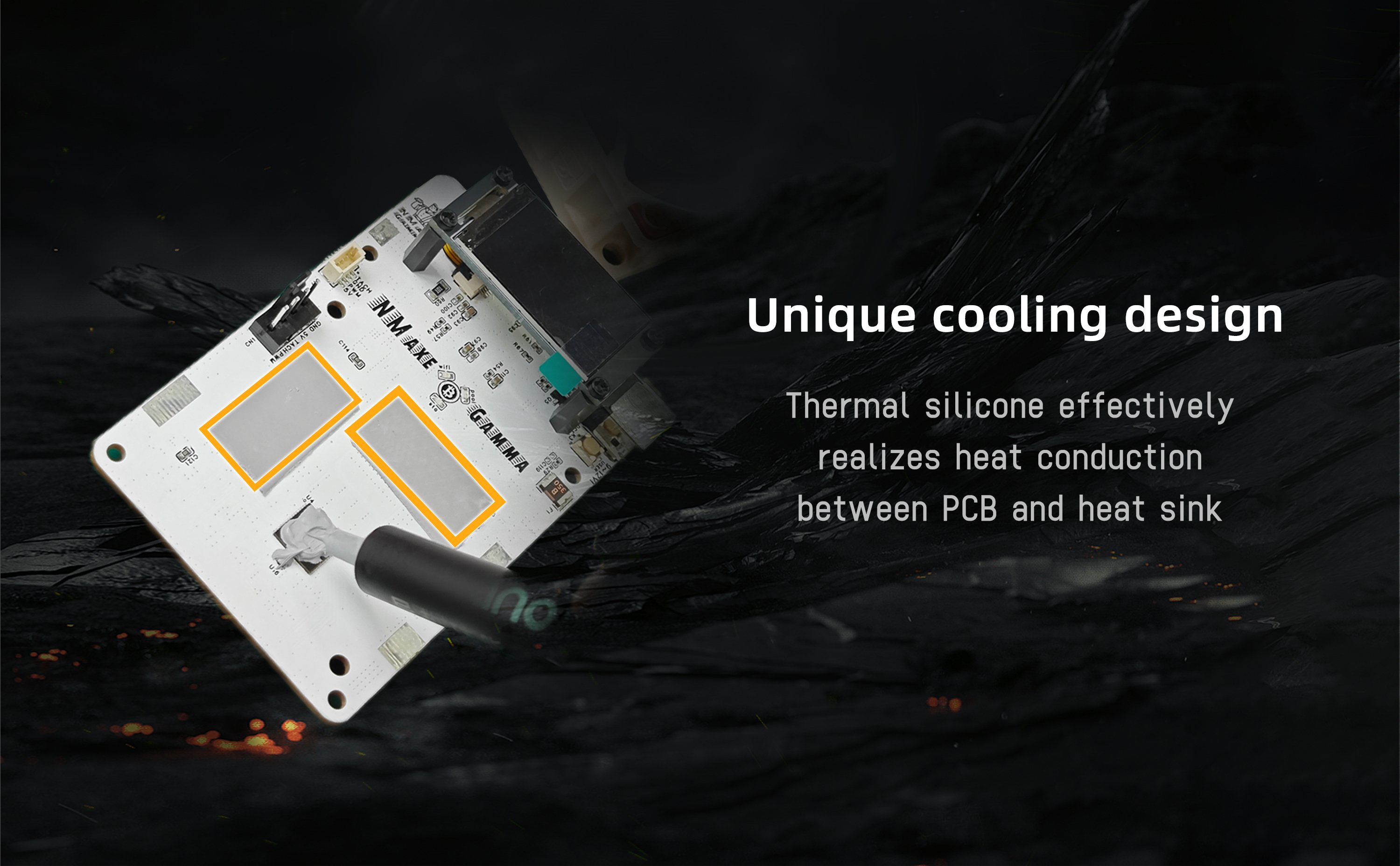 Internal components of the NMAxe Gamma ASIC miner