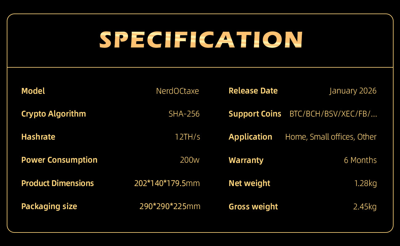 NerdOCTAXE Bitcoin Miner Hash Rate 9.6THs Includes Power - picture 2