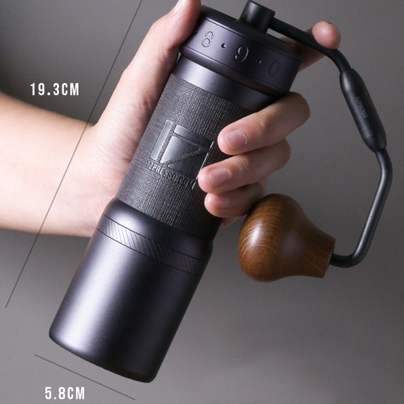 Coffee grinder handle with wooden ball grip.